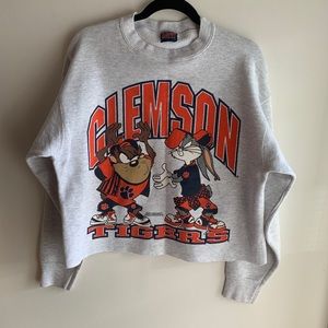 Vintage Cropped Looney Tunes Clemson Sweatshirt M